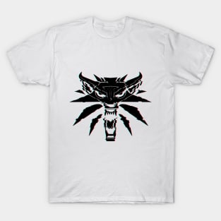 The Witcher 3 Logo Glitch Effect Black T-Shirt